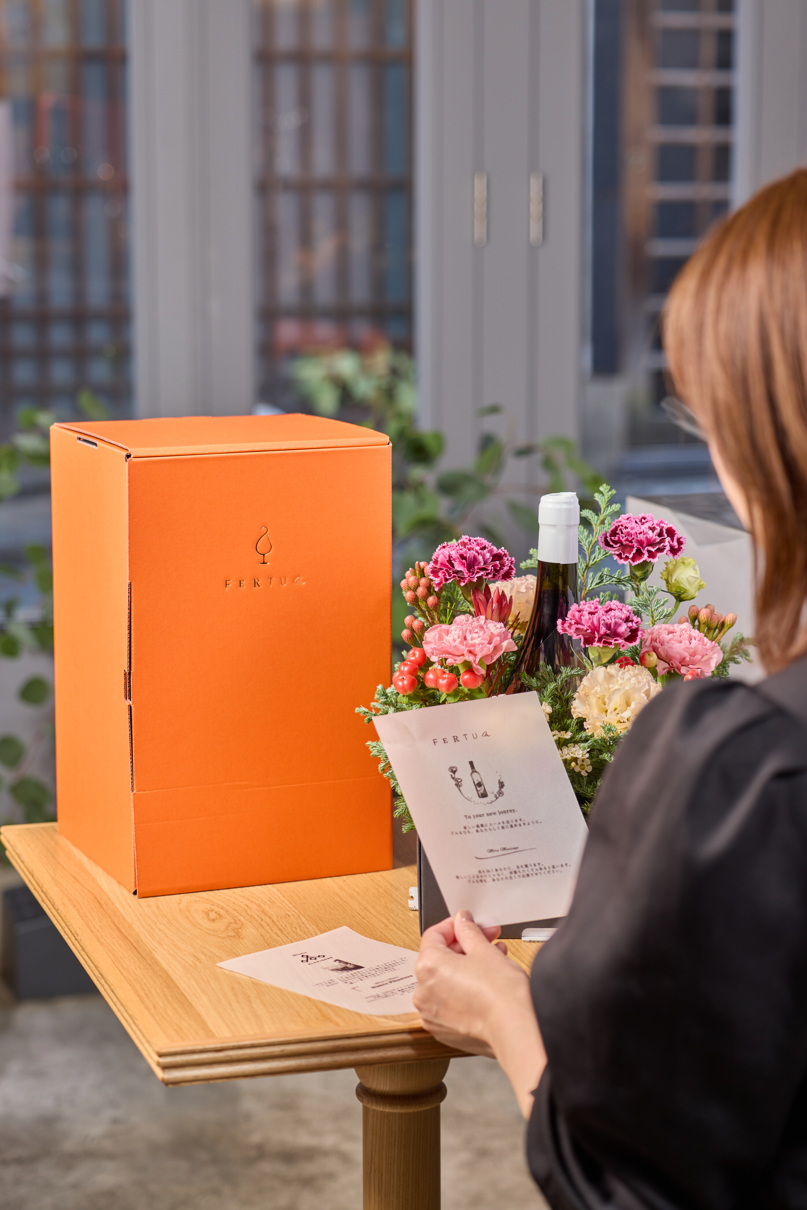 Person with Bouquette of flowers